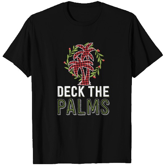 Deck The Palms Tropical Hawaiian Buffalo Plaid T Shirts