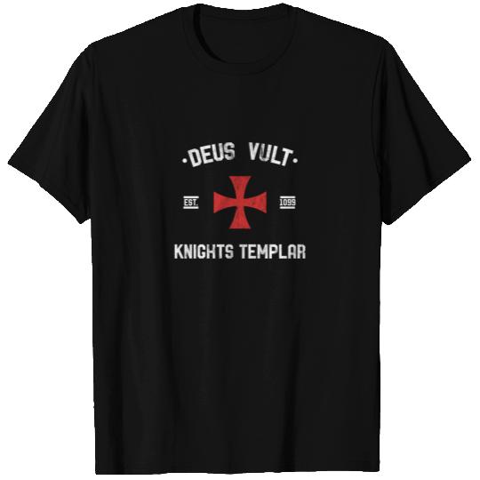 Deus Vult Knights Templar Cross Medieval Crusades T Shirts