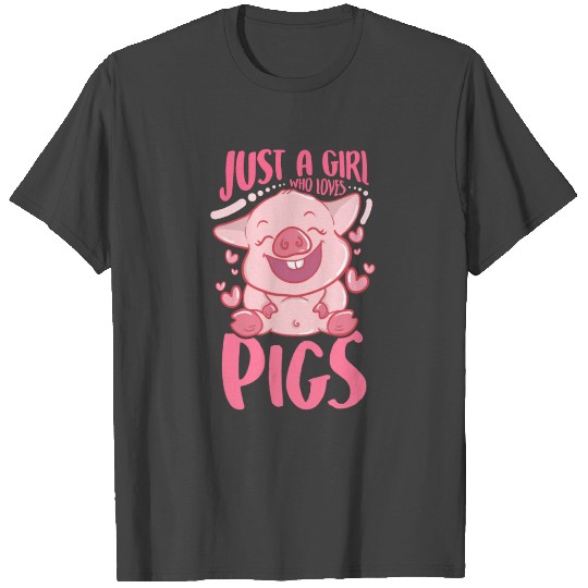 Adorable Just a Girl Who Loves Pigs Cute Piglet T Shirts