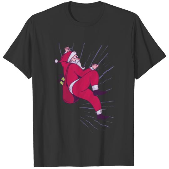 Santa Claus Climbing T Shirts