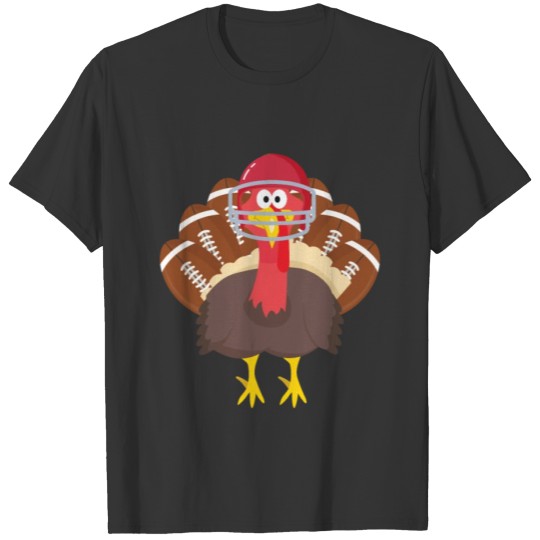Turkey Football Thanks I Gobble Thanksgiving Gift T-shirt