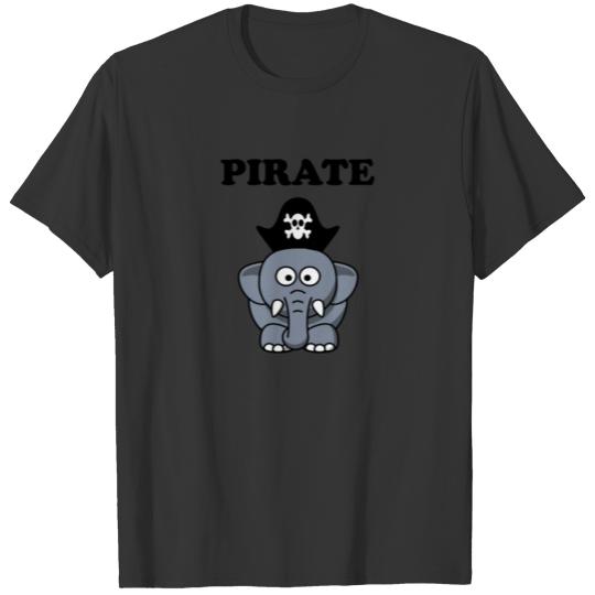 pirate elefant black T-shirt