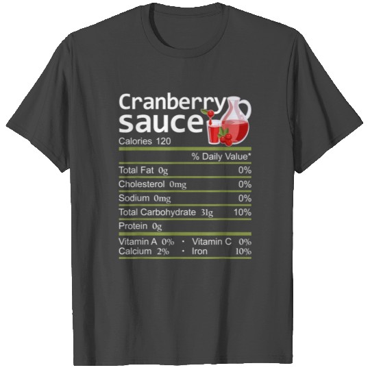 Cranberry Sauce Nutrition Facts Funny Thanksgiving T Shirts