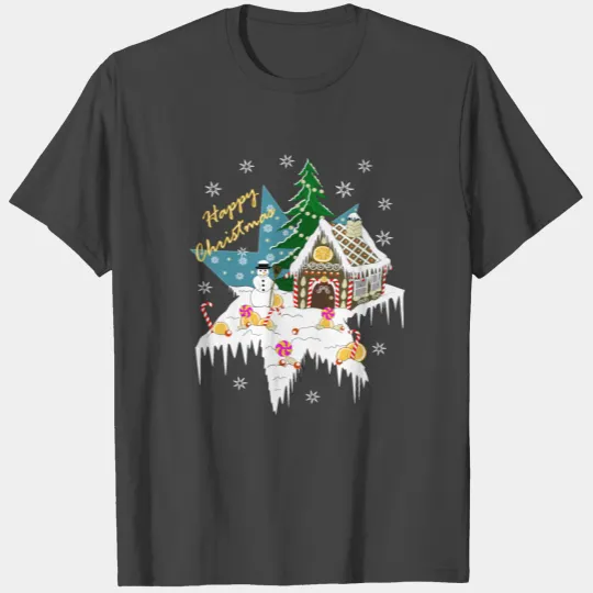 christmas x mas gingerbreadhouse candy canes sweet T Shirts