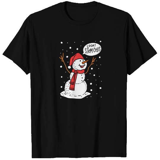 Funny Snowman Stem Cells Science Biology Teacher T Shirts