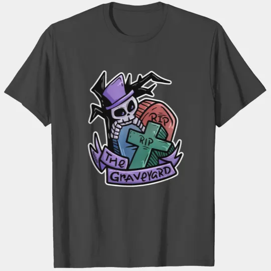 Cemetery Gravestone Halloween Skeleton Gift T Shirts