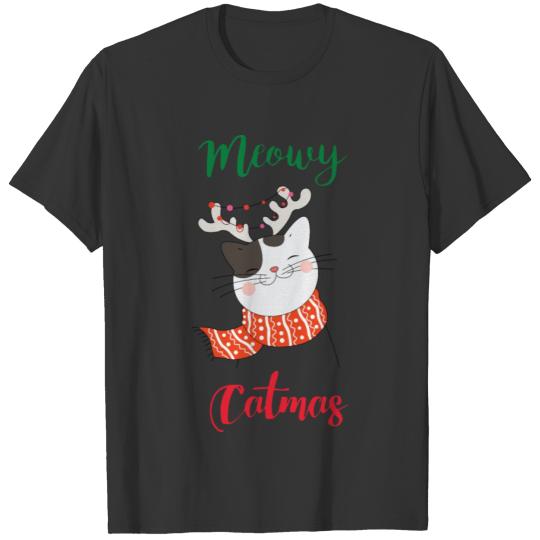 MEOWY CHRISTMAS CAT T-Shirts T-shirt
