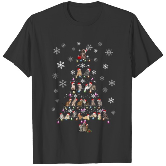 Merry Meowy Funny Christmas Cat T Shirt T-shirt