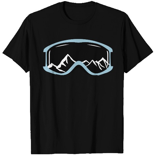 Skiing goggles and mountains T Shirts