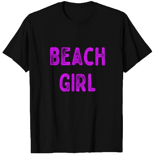 Beach Girl in Pink T Shirts