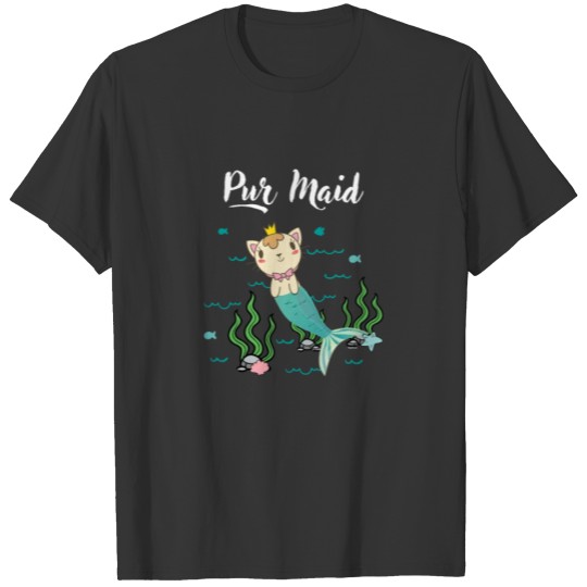 Purmaid Funny Cat Mermaid Sea Creature Legend T-shirt