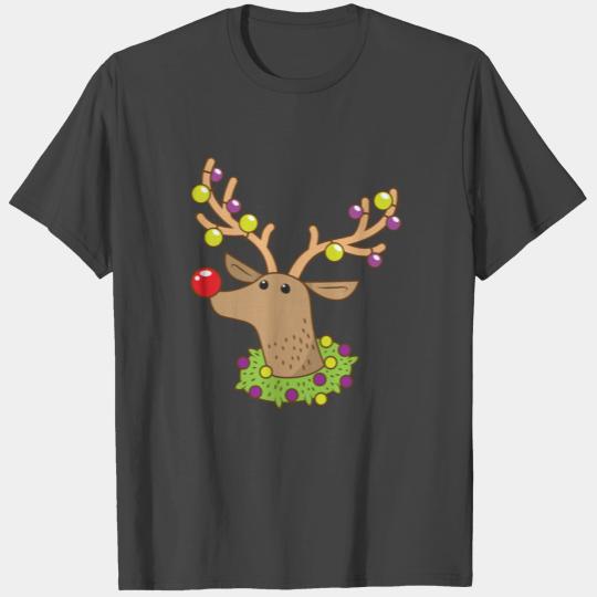Rudoph a red nosed reindeer with antlers T Shirts
