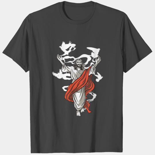 Happy jesus with doves and the holy ghost T Shirts