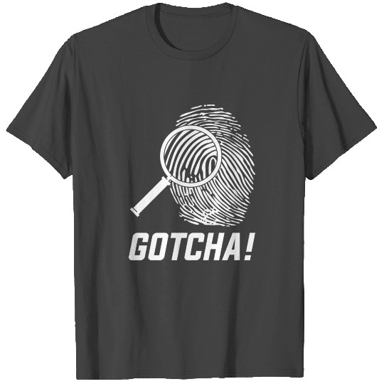 Artistic Detective Crime Graphic Design Gotcha Fin T Shirts