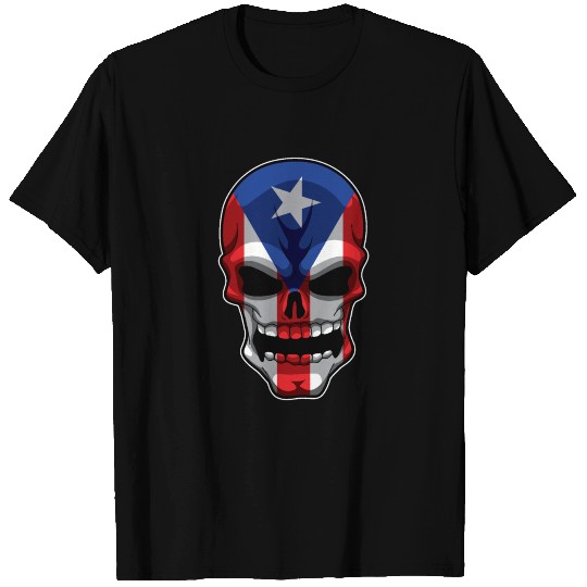 Puerto Rican Skull - Puerto Rico Pride Flag T Shirts