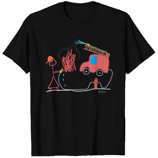 fire brigade stickman, woman cat work honorary T Shirts