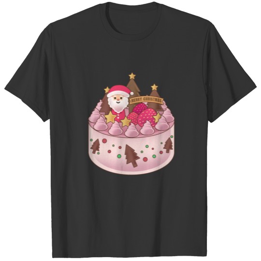 Xmas Santa Claus Cake Design T Shirts