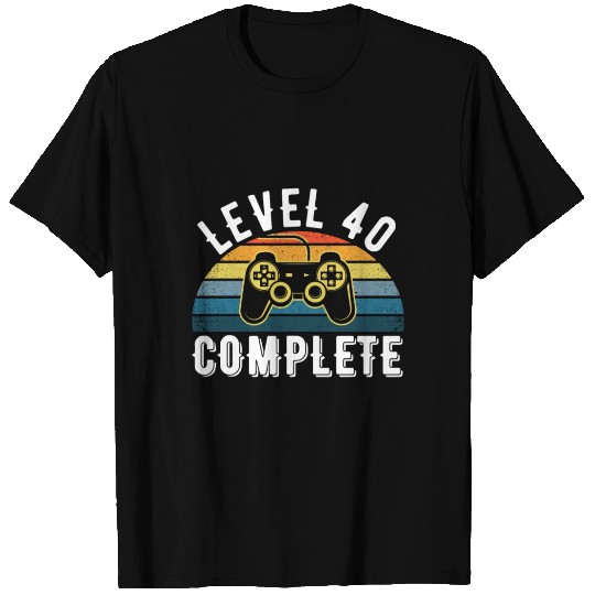 Level 40 Complete Retro Funny Gamer Birthday Gift T Shirts