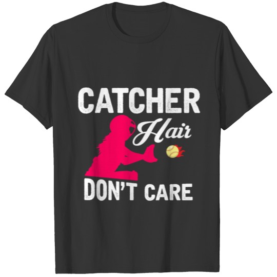 Softball Catcher Hair Daughter Softball Girl T-shirt