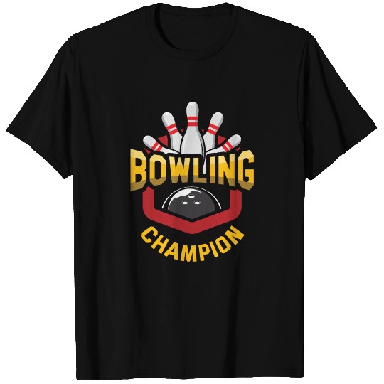 Bowling champion ball pins skittles cones T Shirts