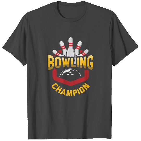 Bowling champion ball pins skittles cones T Shirts