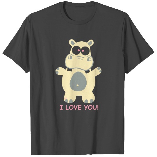I Love you Hippo T Shirts