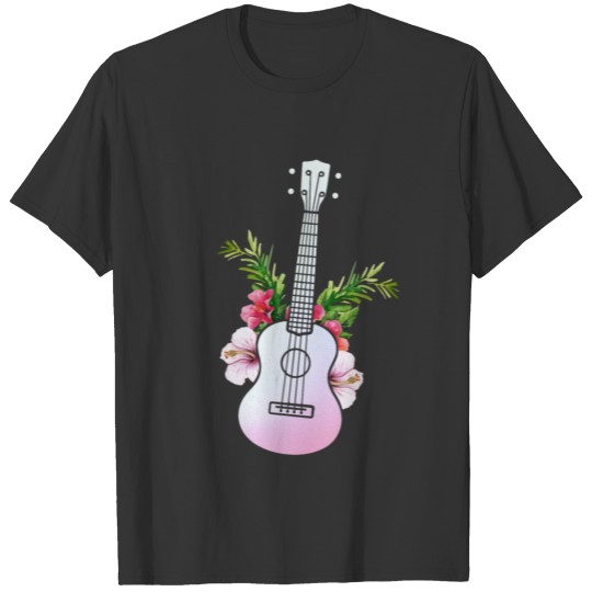 Hawaiin Uke Ukulele Gift I Flower Ukulele Aloha T-shirt