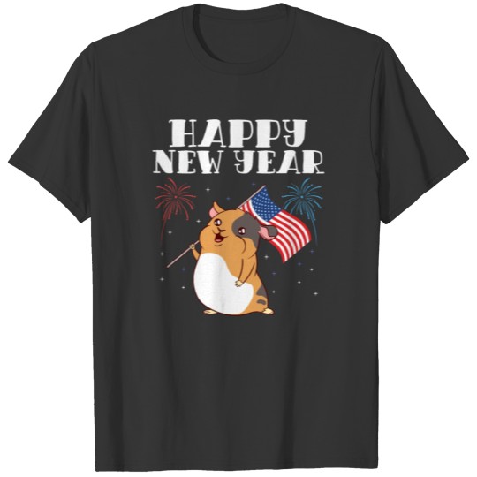 Guinea Pig American Flag Happy New Year 2020 T-shirt