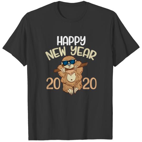 Happy New Year 2020 Sloth Spirit Animal January T-shirt