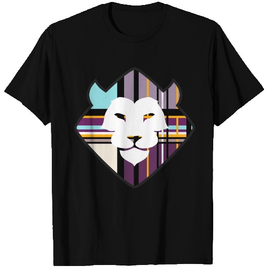 Rebel Lion - Elegant Purple Tartan [Dark Variant] T Shirts