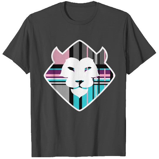 Rebel Lion - Pink and Blue Tartan [Light Variant] T Shirts