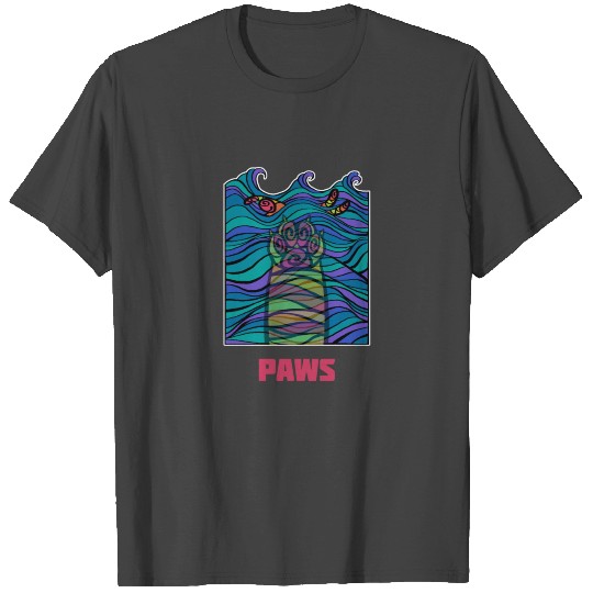 Paws Cat Shark T Shirts Jaws Parody Cat Lover Ocean T