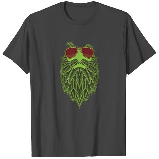 Stoned Hipster With Cannabis Bear - Marijuana THC T Shirts