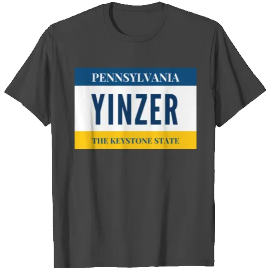 Pittsburgh Pennsylvania Yinzer License Plate T Shirts