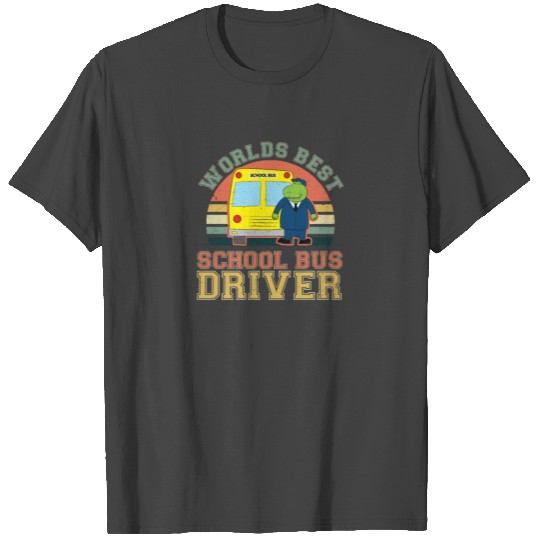 School Bus Vintage Retro Sunset Dinosaur Gift T Shirts