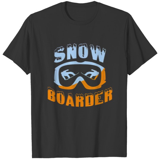 snowboarding snow goggles boarder sport T-shirt