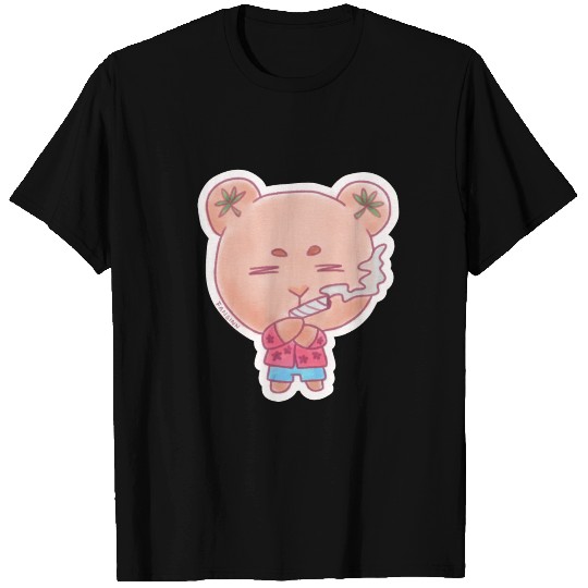 Bear drugs Kiffen Joint cannabis hemp Gift T Shirts
