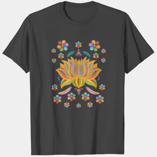 Paisley Flowers Lotus Boho Hippie Bohemian T Shirts