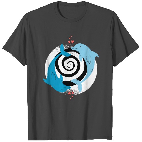 Dolphin love spiral. T Shirts
