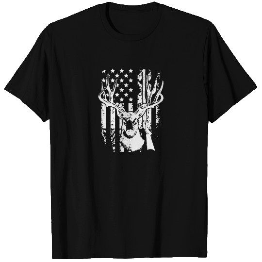 New Hunting American Flag Deer Hunting T Shirts