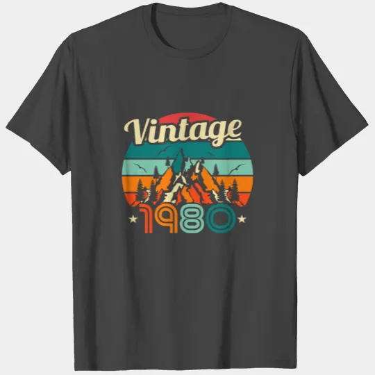 1980 Born Vintage 80's 40's Birthday 40's T Shirts