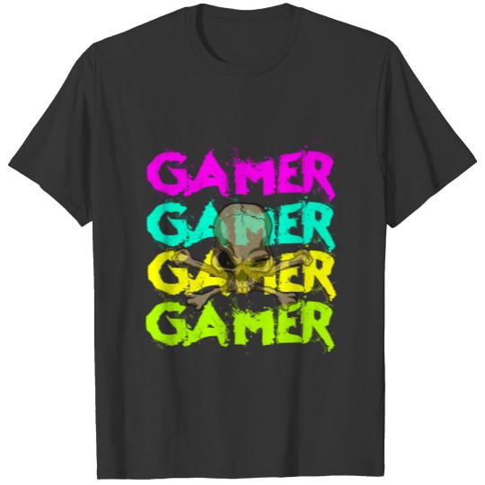 Gamer Gaming Game Videogame Skull Skull Egoshooter T-shirt