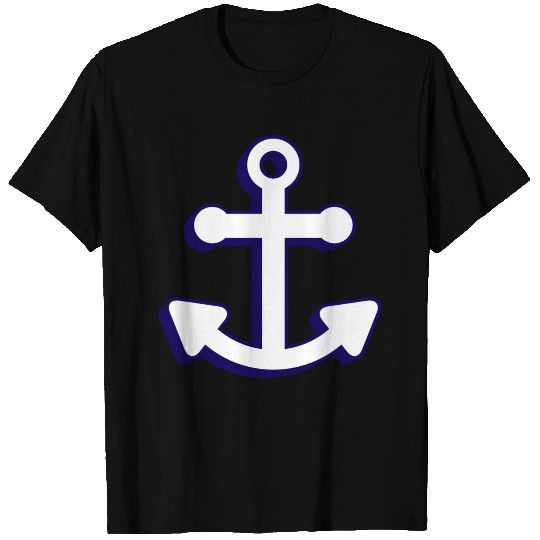 Nautical boat anchor in navy blue and white 3D T Shirts