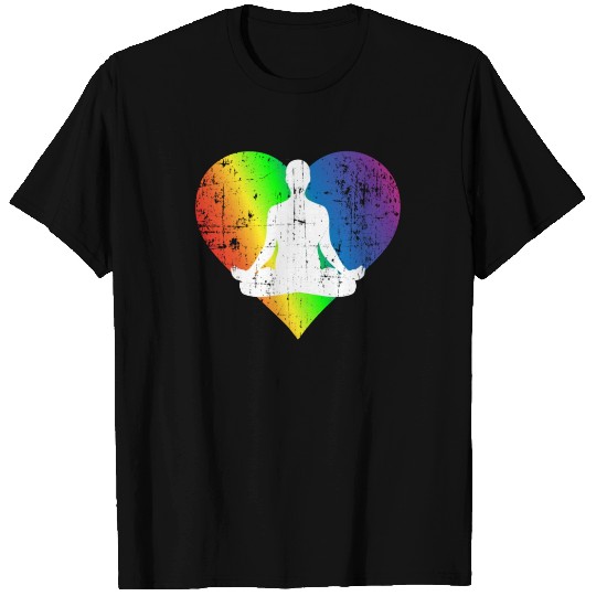 Meditation Pride Rainbow Heart T Shirts