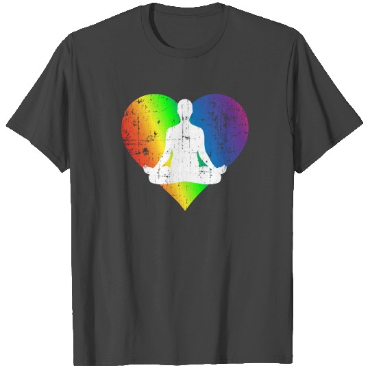 Meditation Pride Rainbow Heart T Shirts