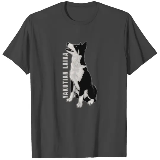 Yakutian Laika Sitting On Two Leg Howling Cute Men T Shirts