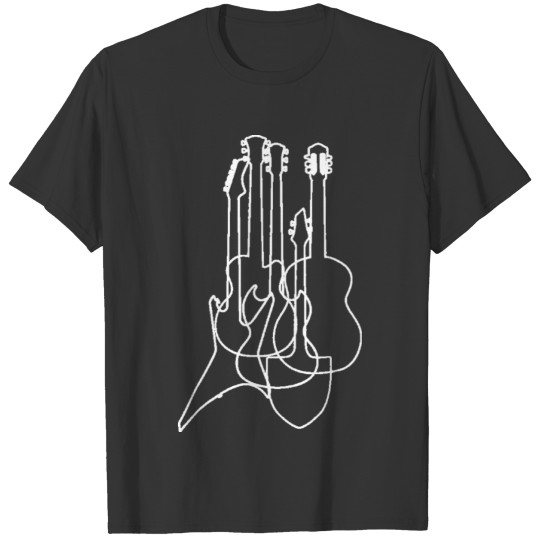 Colored Guitars Electric Acoustic Classical T-Shir T-shirt