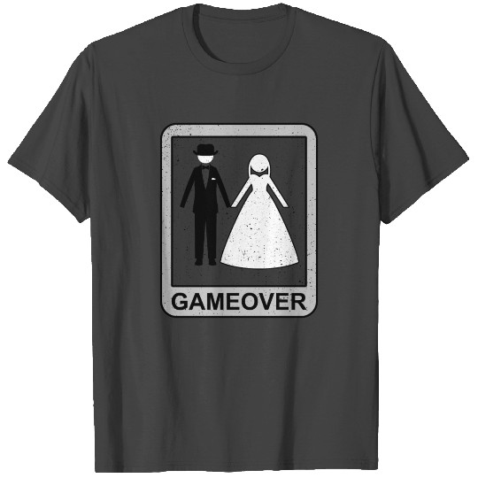 Game over, wedding dress, bride and groom, present T Shirts
