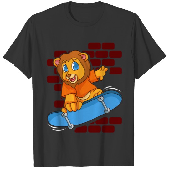 Skateboarding Boy Lion Skater T-shirt