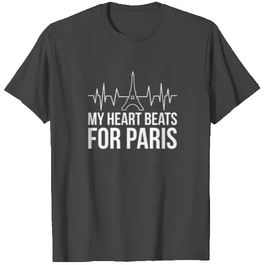 Paris heartbeat Eiffel Tower I love Paris T Shirts